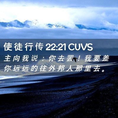 Picture 02 - 使 徒 行 传 22:21 CUVS - 主 向 我 说 ： 你 去 罢 ！ 我 要 差 - Bible Verse Picture