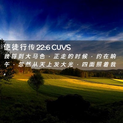 Picture 02 - 使 徒 行 传 22:6 CUVS - 我 将 到 大 马 色 ， 正 走 的 时 候 - Bible Verse Picture