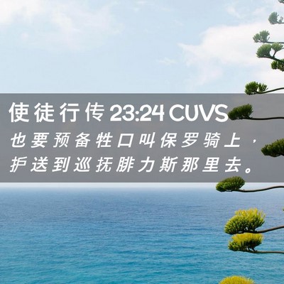 Picture 02 - 使 徒 行 传 23:24 CUVS - 也 要 预 备 牲 口 叫 保 罗 骑 上 ， - Bible Verse Picture