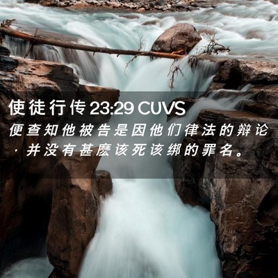 Picture 02 - 使 徒 行 传 23:29 CUVS - 便 查 知 他 被 告 是 因 他 们 律 法 - Bible Verse Picture