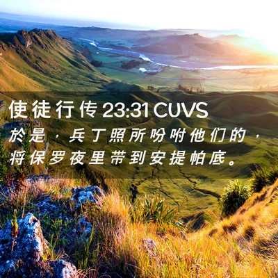 Picture 02 - 使 徒 行 传 23:31 CUVS - 於 是 ， 兵 丁 照 所 吩 咐 他 们 的 - Bible Verse Picture
