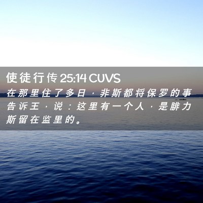 Picture 02 - 使 徒 行 传 25:14 CUVS - 在 那 里 住 了 多 日 ， 非 斯 都 将 - Bible Verse Picture