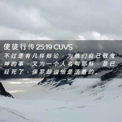 Picture 02 - 使 徒 行 传 25:19 CUVS - 不 过 是 有 几 样 辩 论 ， 为 他 们 - Bible Verse Picture