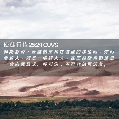 Picture 02 - 使 徒 行 传 25:24 CUVS - 非 斯 都 说 ： 亚 基 帕 王 和 在 这 - Bible Verse Picture