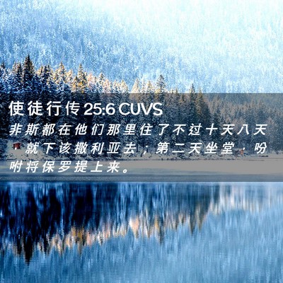 Picture 02 - 使 徒 行 传 25:6 CUVS - 非 斯 都 在 他 们 那 里 住 了 不 过 - Bible Verse Picture