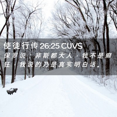 Picture 02 - 使 徒 行 传 26:25 CUVS - 保 罗 说 ： 非 斯 都 大 人 ， 我 不 - Bible Verse Picture