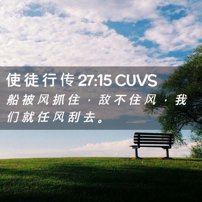 Picture 02 - 使 徒 行 传 27:15 CUVS - 船 被 风 抓 住 ， 敌 不 住 风 ， 我 - Bible Verse Picture