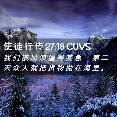 Picture 02 - 使 徒 行 传 27:18 CUVS - 我 们 被 风 浪 逼 得 甚 急 ， 第 二 - Bible Verse Picture