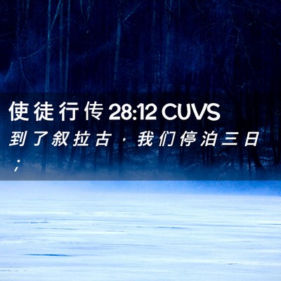 Picture 02 - 使 徒 行 传 28:12 CUVS - 到 了 叙 拉 古 ， 我 们 停 泊 三 日 - Bible Verse Picture