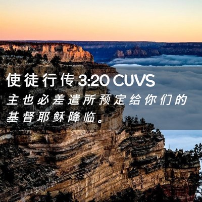 Picture 02 - 使 徒 行 传 3:20 CUVS - 主 也 必 差 遣 所 预 定 给 你 们 的 - Bible Verse Picture