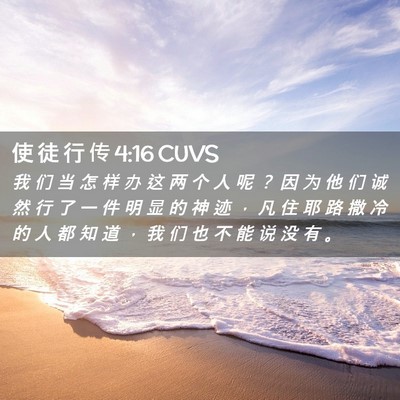 Picture 02 - 使 徒 行 传 4:16 CUVS - 我 们 当 怎 样 办 这 两 个 人 呢 ？ - Bible Verse Picture