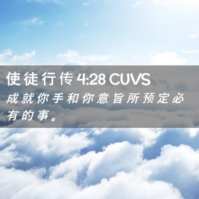 Picture 02 - 使 徒 行 传 4:28 CUVS - 成 就 你 手 和 你 意 旨 所 预 定 必 - Bible Verse Picture