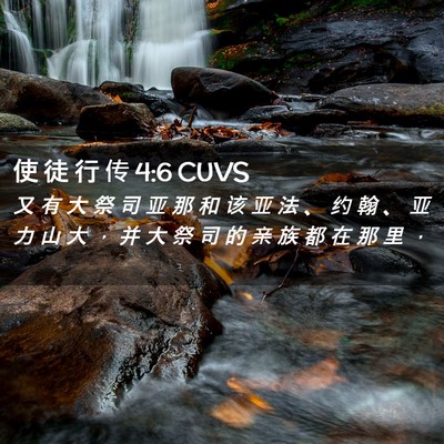 Picture 02 - 使 徒 行 传 4:6 CUVS - 又 有 大 祭 司 亚 那 和 该 亚 法 、 - Bible Verse Picture