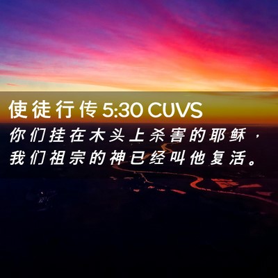 Picture 02 - 使 徒 行 传 5:30 CUVS - 你 们 挂 在 木 头 上 杀 害 的 耶 稣 - Bible Verse Picture