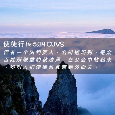 Picture 02 - 使 徒 行 传 5:34 CUVS - 但 有 一 个 法 利 赛 人 ， 名 叫 迦 - Bible Verse Picture
