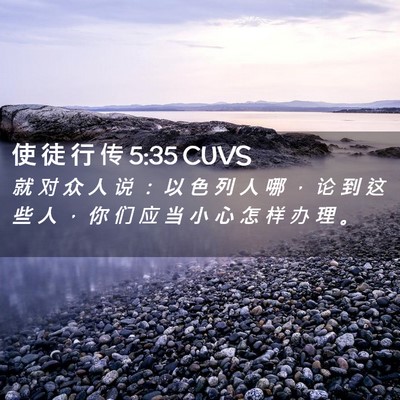 Picture 02 - 使 徒 行 传 5:35 CUVS - 就 对 众 人 说 ： 以 色 列 人 哪 ， - Bible Verse Picture