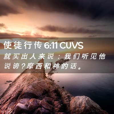 Picture 02 - 使 徒 行 传 6:11 CUVS - 就 买 出 人 来 说 ： 我 们 听 见 他 - Bible Verse Picture