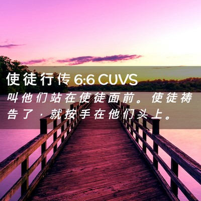 Picture 02 - 使 徒 行 传 6:6 CUVS - 叫 他 们 站 在 使 徒 面 前 。 使 徒 - Bible Verse Picture