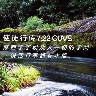 Picture 02 - 使 徒 行 传 7:22 CUVS - 摩 西 学 了 埃 及 人 一 切 的 学 问 - Bible Verse Picture
