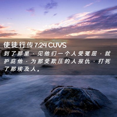Picture 02 - 使 徒 行 传 7:24 CUVS - 到 了 那 里 ， 见 他 们 一 个 人 受 - Bible Verse Picture