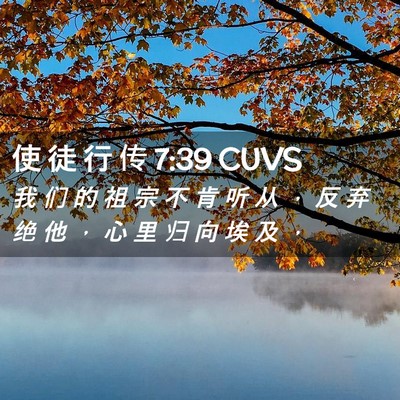 Picture 02 - 使 徒 行 传 7:39 CUVS - 我 们 的 祖 宗 不 肯 听 从 ， 反 弃 - Bible Verse Picture