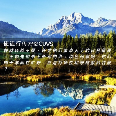 Picture 02 - 使 徒 行 传 7:42 CUVS - 神 就 转 脸 不 顾 ， 任 凭 他 们 事 - Bible Verse Picture