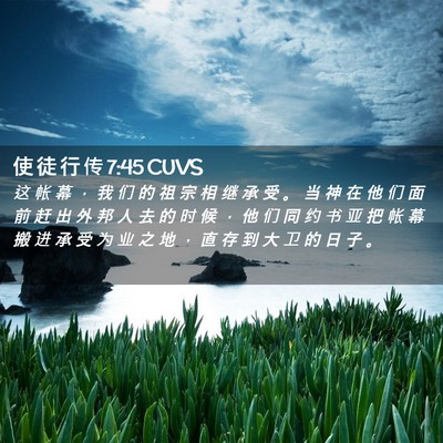 Picture 02 - 使 徒 行 传 7:45 CUVS - 这 帐 幕 ， 我 们 的 祖 宗 相 继 承 - Bible Verse Picture
