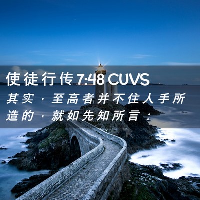Picture 02 - 使 徒 行 传 7:48 CUVS - 其 实 ， 至 高 者 并 不 住 人 手 所 - Bible Verse Picture