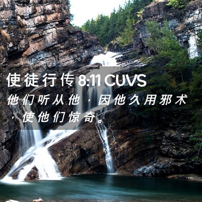Picture 02 - 使 徒 行 传 8:11 CUVS - 他 们 听 从 他 ， 因 他 久 用 邪 术 - Bible Verse Picture