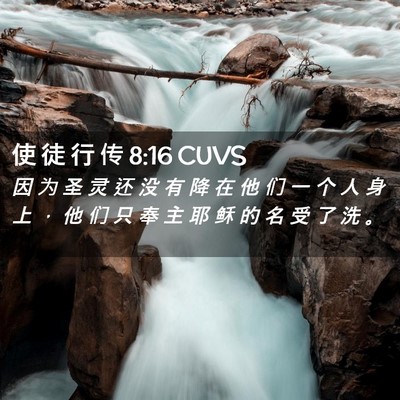 Picture 02 - 使 徒 行 传 8:16 CUVS - 因 为 圣 灵 还 没 有 降 在 他 们 一 - Bible Verse Picture
