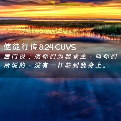 Picture 02 - 使 徒 行 传 8:24 CUVS - 西 门 说 ： 愿 你 们 为 我 求 主 ， - Bible Verse Picture