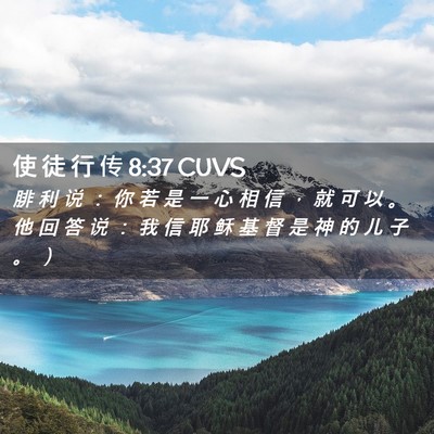 Picture 02 - 使 徒 行 传 8:37 CUVS - 腓 利 说 ： 你 若 是 一 心 相 信 ， - Bible Verse Picture