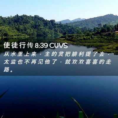 Picture 02 - 使 徒 行 传 8:39 CUVS - 从 水 里 上 来 ， 主 的 灵 把 腓 利 - Bible Verse Picture