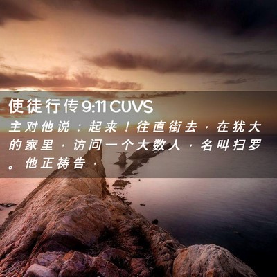 Picture 02 - 使 徒 行 传 9:11 CUVS - 主 对 他 说 ： 起 来 ！ 往 直 街 去 - Bible Verse Picture