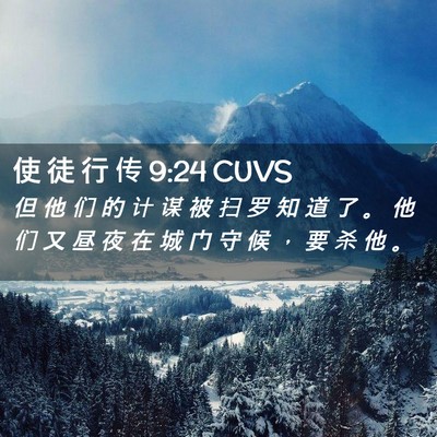 Picture 02 - 使 徒 行 传 9:24 CUVS - 但 他 们 的 计 谋 被 扫 罗 知 道 了 - Bible Verse Picture