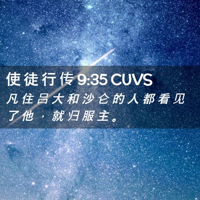 Picture 02 - 使 徒 行 传 9:35 CUVS - 凡 住 吕 大 和 沙 仑 的 人 都 看 见 - Bible Verse Picture