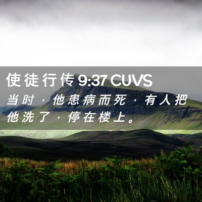 Picture 02 - 使 徒 行 传 9:37 CUVS - 当 时 ， 他 患 病 而 死 ， 有 人 把 - Bible Verse Picture