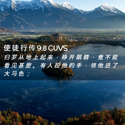 Picture 02 - 使 徒 行 传 9:8 CUVS - 扫 罗 从 地 上 起 来 ， 睁 开 眼 睛 - Bible Verse Picture