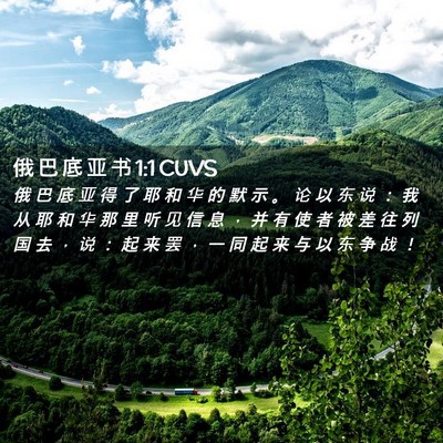 Picture 02 - 俄 巴 底 亚 书 1:1 CUVS - 俄 巴 底 亚 得 了 耶 和 华 的 默 示 - Bible Verse Picture