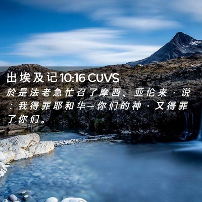 Picture 02 - 出 埃 及 记 10:16 CUVS - 於 是 法 老 急 忙 召 了 摩 西 、 亚 - Bible Verse Picture