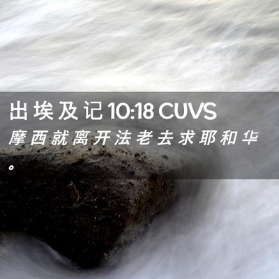 Picture 02 - 出 埃 及 记 10:18 CUVS - 摩 西 就 离 开 法 老 去 求 耶 和 华 - Bible Verse Picture
