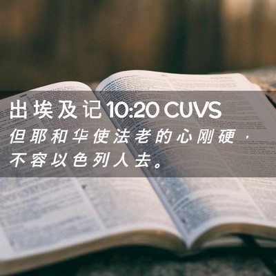 Picture 02 - 出 埃 及 记 10:20 CUVS - 但 耶 和 华 使 法 老 的 心 刚 硬 ， - Bible Verse Picture