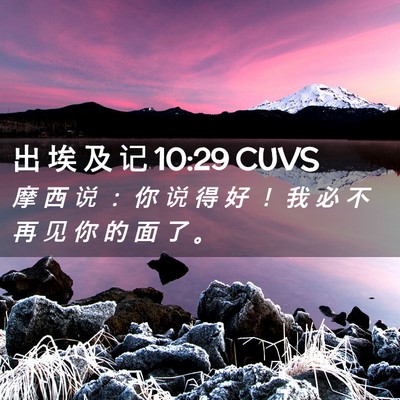Picture 02 - 出 埃 及 记 10:29 CUVS - 摩 西 说 ： 你 说 得 好 ！ 我 必 不 - Bible Verse Picture
