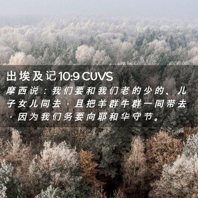 Picture 02 - 出 埃 及 记 10:9 CUVS - 摩 西 说 ： 我 们 要 和 我 们 老 的 - Bible Verse Picture