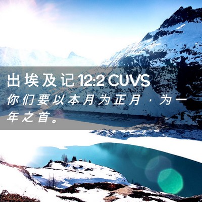 Picture 02 - 出 埃 及 记 12:2 CUVS - 你 们 要 以 本 月 为 正 月 ， 为 一 - Bible Verse Picture