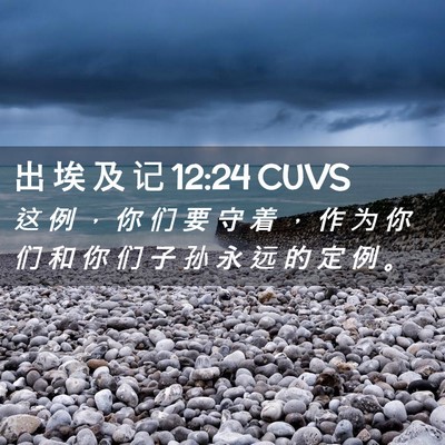 Picture 02 - 出 埃 及 记 12:24 CUVS - 这 例 ， 你 们 要 守 着 ， 作 为 你 - Bible Verse Picture