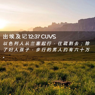 Picture 02 - 出 埃 及 记 12:37 CUVS - 以 色 列 人 从 兰 塞 起 行 ， 往 疏 - Bible Verse Picture