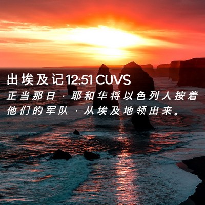 Picture 02 - 出 埃 及 记 12:51 CUVS - 正 当 那 日 ， 耶 和 华 将 以 色 列 - Bible Verse Picture
