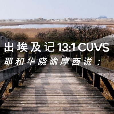 Picture 02 - 出 埃 及 记 13:1 CUVS - 耶 和 华 晓 谕 摩 西 说 - Bible Verse Picture