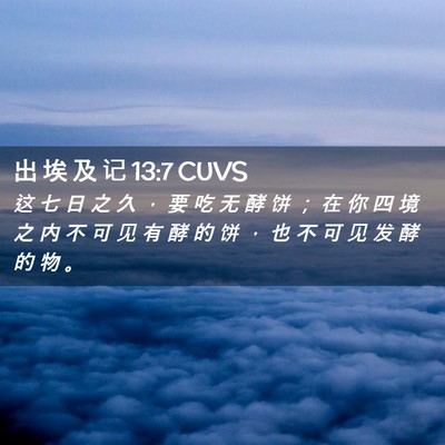 Picture 02 - 出 埃 及 记 13:7 CUVS - 这 七 日 之 久 ， 要 吃 无 酵 饼 ； - Bible Verse Picture